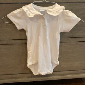 EUC ruffled collar white onesie